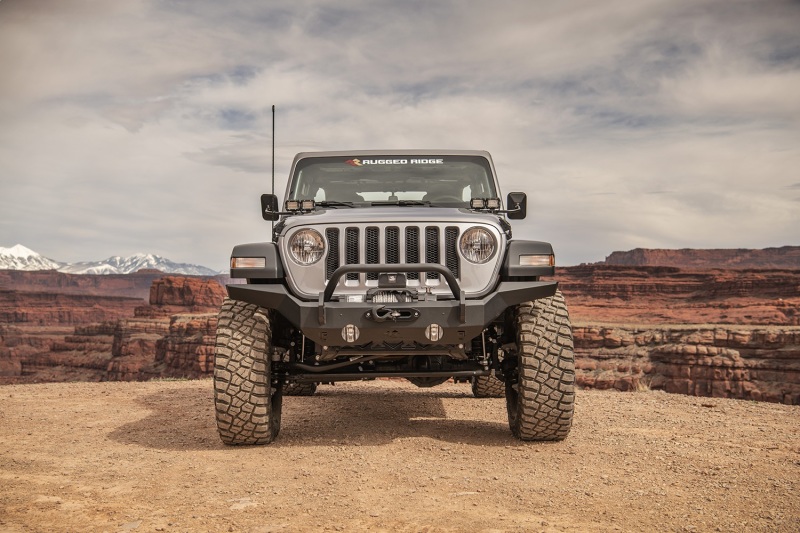 Jeep Wrangler JK Bumper - Front - Rugged Ridge - HD Full Width - Satin Black - 2018